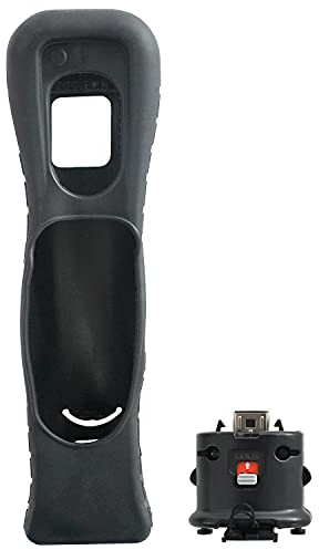 OSTENT Funda de silicona Motionplus Motion Plus + compatible con el mando a distancia de Nintendo Wii Color del juego Black