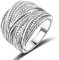 Mytys 2 Farben Gekreuzte Ringe-Personalisiert Gold 585 Ring-Vintage Mittelfinger Ringe Aesthetic Schmuck Geschenke für Frauen mit Gold Rosegold Silber und Schwarzer (Silber, 57(18.1))