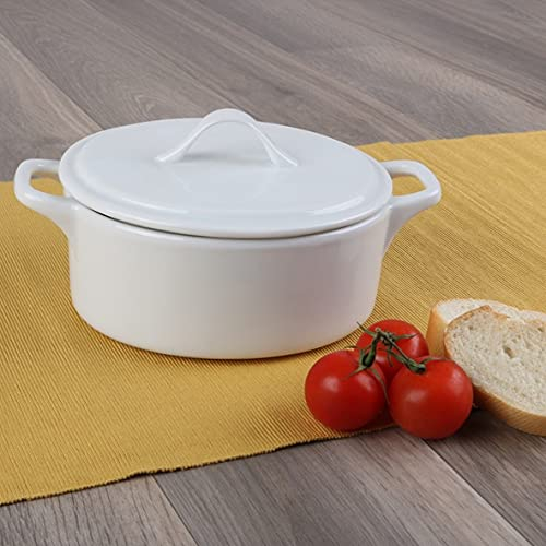 Holst Porcelana COC 213 Cocotte/kokotte/ – Olla con Tapa 2,90 L, Color Blanco, 23.5 x 21.5 x 16 cm
