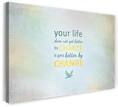 Printed Paintings Leinwand (60x40cm): Zitate Sprüche Mach was aus deinem Leben Motivation Power E
