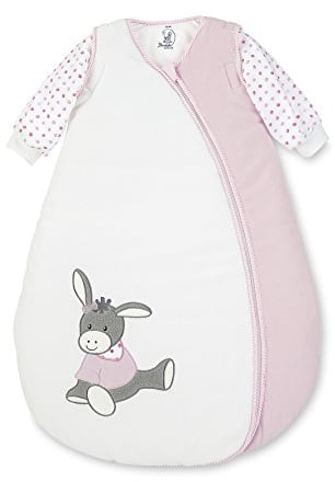 Sterntaler Schlafsack für Kleinkinder, Abnehmbare Ärmel, Wärmeregulierung, Reißverschluss, Größe: 110, Emmi Girl, Weiß/Rosa
