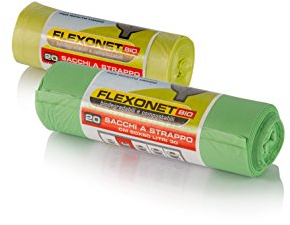 Lot de 360 sacs poubelles biodégradables de 72 x 110 L, grands et robustes, taille XL, 100 % compostables, en 36 rouleaux de 10 sacs, UNI EN 13432 tri organique