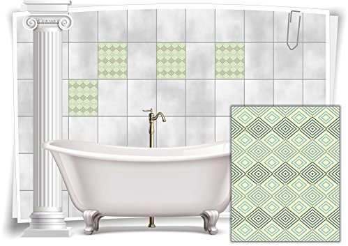Medianlux Fliesenaufkleber Fliesen Aufkleber Vintage Nostalgie Retro Shabby Chic Alt Küche Bad WC Deko, 12 Stück, 20x25cm m14m12h-74440