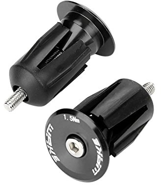 Alomejor Fahrrad Lenkerstopfen Aluminiumlegierung Fahrrad Lenkergriff Kappe für Mountainbike, Rennrad, BMX, Schwarz