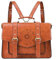 ECOSUSI Sac Cartable Vintage Femme Sac à Dos pour Ordinateur Portable 15,6 Pouces Sacs Bandoulière Sac à Main Malette Bureau, Bandoulière Démontable, Marron, L