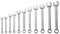 Jetech 11pc Combination Spanner Set - SAE imperial sizes up to 1 inch - High Strength Sand Blasted Cr-V Steel Wrench Set with Rolling Pouch