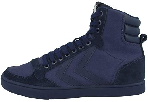 hummel Unisex Slimmer Stadil Tonal High Sneaker, Dress Blues 64 465 8628, 46 EU