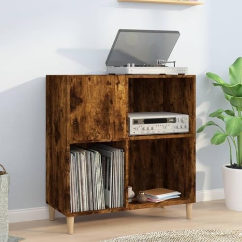 Owoxanthellate Schallplattenkommode 84,5x38x89 cm Holzwerkstoff Eukalyptusbeine Vinyl & Plattenspieler Sideboard