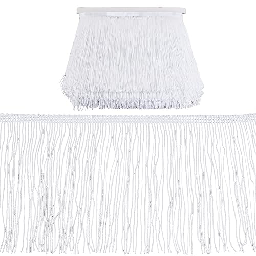 OLYCRAFT 10M 6 Zoll Fringe Trim Lace Quaste White Chainette Fringe Trim Band Bordüre Stoff Für Latin Dance Dress DIY Kleidung Verschönerung Lampenschirm Und Kissen Dekorationen