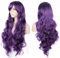 YEESHEDO Dunkel violett Cosplay Perücke für Frauen Langes Gewelltes Haar Synthetische Perücken mit Pony für Halloween Party Kostüm Anime 32 Zoll 80 cm