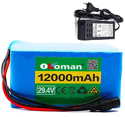 29.4V lithium-ion battery pack 12Ah 7S5P electric bicycle scooter lightweight bicycle wheelchair battery+charger