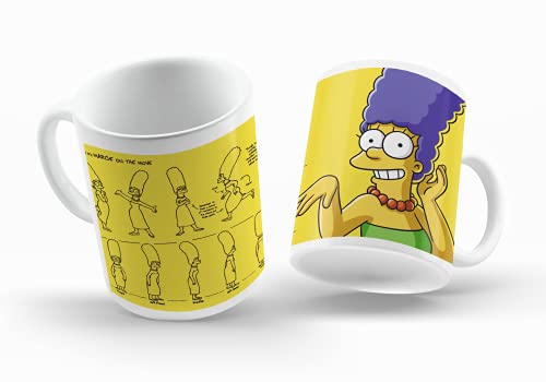 Marge Tasse, Keramik, hohe Widerstandsfähigkeit, 330 ml, mikrowellen- und spülmaschinenfest, originelles Geschenk