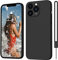 ORDA Coque pour iPhone 13 Pro Ultra Fine avec Microfibre, Protection de l'appareil Photo et Protection d'écran Coque de Protection en Silicone pour iPhone 13 Pro Case 6.1'' Noir