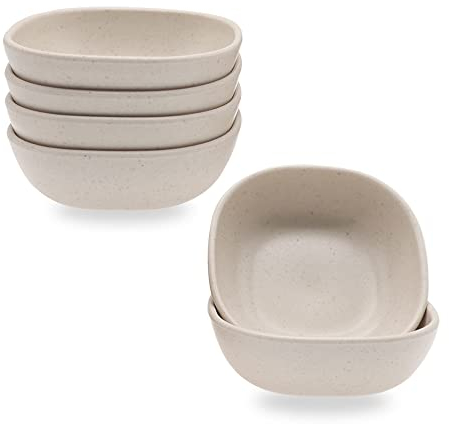 Roucerlin Lot de 6 bols à sauce carrés légers et incassables de 130 ml pour soja, vinaigre, sauce tomate, cuisine, maison, barbecue et dîner de fête (beige)