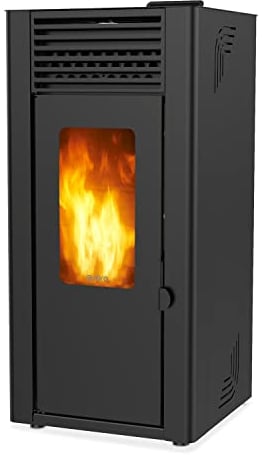 SUPRA Orphée 12 Noir Pelletofen, 12 kW, hohe Effizienz, Tankinhalt von 30 kg, Reinigungssystem, Autonomie bis zu 33 Stunden, Schwarz