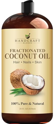 Handcraft Blends Fraktioniertes Kokosöl - 828ml - 100% Rein und Natürlich - Premium Grade Trägeröl - Haar und Körperöl - Massageöl - Hexanfrei
