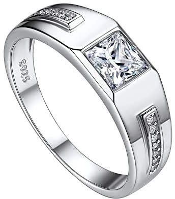 Suplight Herren Ring Silber 925 Personalisierter Solitärring Damen Bandring Spannrings Edelstein Verlobungsring mit Gravur Geburtsstein Schmuck 62