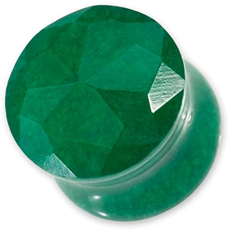 Fly Style Piercing Ohr Tunnel Plug - Ohr Piercings - Earplug Flesh Tunnel aus Jade, Tigerauge oder Onyx, Grösse:6 mm, Materialwahl:Grüne Jade