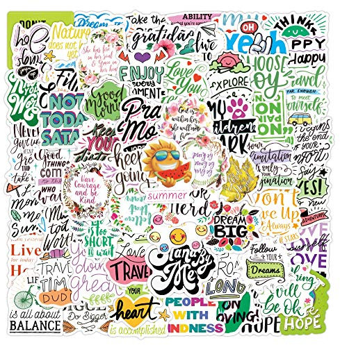 Inspirierende Worte Aufkleber, 100 Stück Positive Vision Board Motivations Zitat Aufkleber für Laptop, Wasserflaschen, wasserdichte Vinyl-Aufkleber, Vision Board-Kit für Kinder und Jugendliche