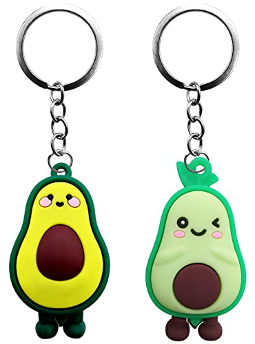 BLMHTWO 2 Stücke Avocado SchlüSselanhäNger, SchlüSselanhäNger Freundschaft Avocado-Geschenke Kawaii GrüN Niedliche Avocado SchlüSselanhäNger für Valentinstag Geburtstag Weihnachten