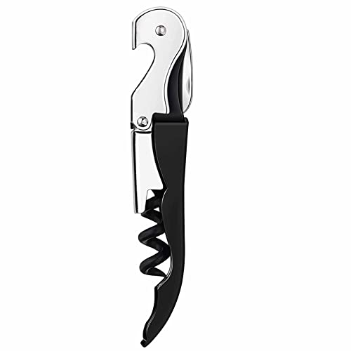 3 in 1 Bottle Opener - Waiter's Corkscrew with Foil Cutter & Dual Hinge Fulcrum