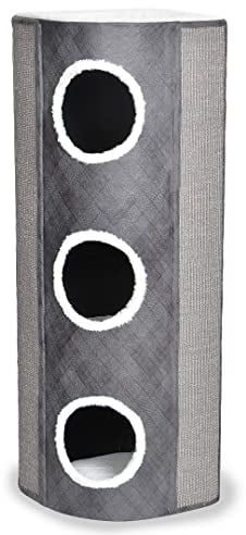 duvoplus, Berta Kratzbaum L – 42 x 42 x 120 cm Grau/Weiß, Kratzbaum, Grau/Weiß, Katze