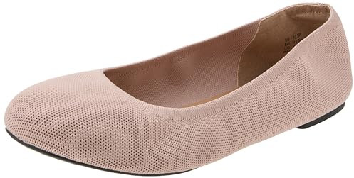 Amazon Essentials Women's Knit Ballet Flat, Sand, 13 UK Wide