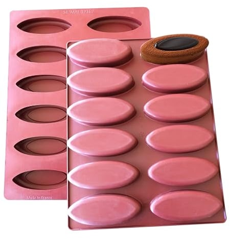 Maé - Moule Barquette 12 Alvéoles - Silicone Alimentaire Premium Anti-Adhérent - Souple, Démoulage Facile et Net - Résistant Températures -45°C / +280°C - 117ml