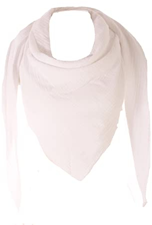 FASHION YOU WANT XXL Tuch 23 Farben Farbwahl Halstuch Musselintuch Musselin Damen Damenhalstuch Dreieckstuch Schal Herren Männer Frauen Herrenhalstuch Dreieckig leicht (einlagig)) (weiß)