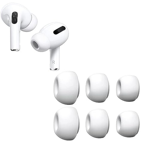 Aiivioll Soft Silicone Ear Tips for Airpods Pro and Airpods Pro 2nd Generation Headphones with Noise Canceling Hole Accessory Replacement Ear Tips 3 Pairs L, M, S (White)