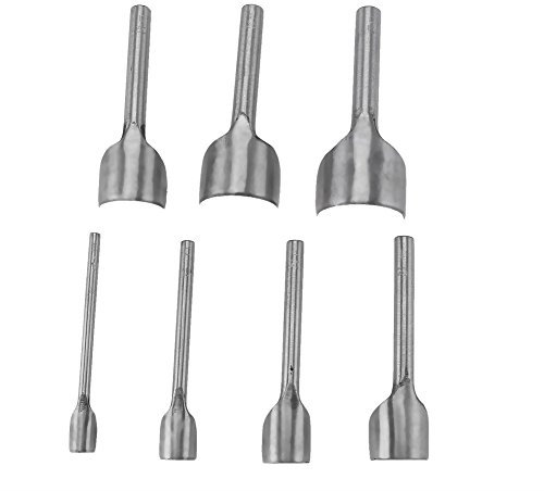 Tbest Juego de 7 Piezas Diy Leather Carft Half -Round Punch Belt End Cutter para Costura de Cuero en el Hogar (10-40 mm) Leder Punch, Herramientas de Cuero, Cortador de Curvas de Cuero,