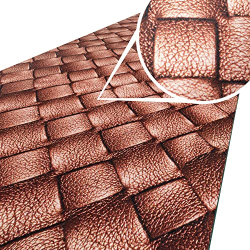 ANRO Küchenteppich Küchenläufer Teppich Läufer Küche abwischbar rutschfest Design Leder 240 x 52cm