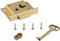 Antikes Holzschloss, Schrankschloss, Möbelschloss, Schrankschubladenschlösser, Vintage-Schrankschlösser, Schreibtischschloss, Schrank, dekoratives Schloss, Kastenschloss mit Schlüssel und Schrauben