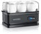 arendo - Electric Egg Boiler, Automatic Cooker with Warming Function, 6 Egg Capacity, Indication Light, for Perfect Soft and Hard Eggs,Water Measuring Cup and Egg Piercer, Stainless Steel, Cool grey