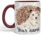 Vixar Personalised with Your Text Hedgehog British Wildlife Watercolour Art Coloured Ceramic Mug Cup Gift 330ml 11oz Custom Work Office Tea Coffee (h2) (Maroon)