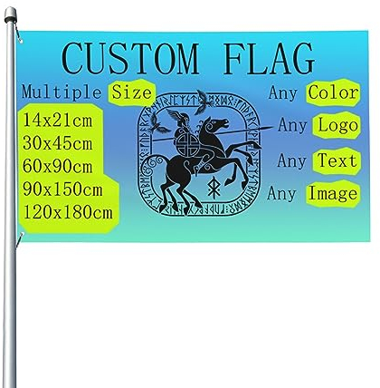 Dekorative personalisierte Flagge Yard Banner, eine Seite doppelseitig Farbe/Logo/Foto/Textdruck, benutzerdefinierte Flagge Viking Odin Wotan Gartenflaggen Rasen hängende Dekoration mehrere Größen