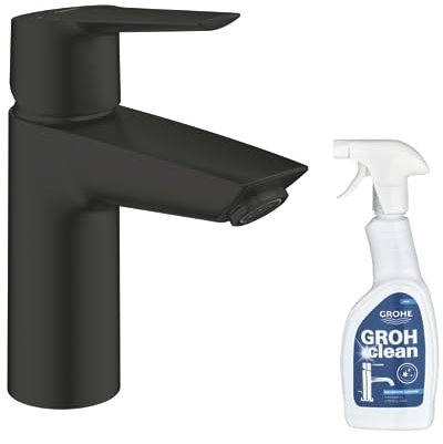 Mitigeur lavabo GROHE Start ouverture eau froide noir S + nettoyant GrohClean