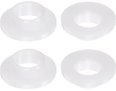 QUARKZMAN 4pz Cuscinetti Manicotto Flangiati Boccole in Plastica 10,1mm Foro x 12mm OD x 6mm Lunghezza Boccole Nylon, Bianco
