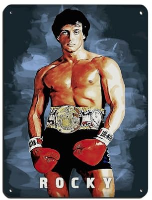 OakiTa Rocky Balboa Vintage Boxing Poster Blechschild Vintage Metall Pub Club Cafe Bar Home Wandkunst Dekoration Poster Retro 30 x 40 cm