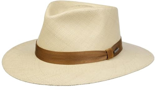 Stetson Ecuador Traveller Panamahut - Naturfarbener Strohhut - UV-Schutz 40 - Hut mit Garniturband - Made in Ecuador - Unisex - Frühjahr/Sommer Natur L (58-59 cm)