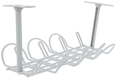 Homoyoyo 2sets Simple Design Wire Rack under Desk Cable Management Rack Cord Organizers Mesh Storage