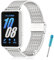 WindRen Armband Kompatibel mit Samsung Galaxy Fit 3,Mesh Geschäft Metall Ersatzarmband für Samsung Galaxy Fit 3,Silber