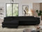 MKS MEBLE Sofa L, Wohnlandschaft L-Form mit Schlaffunktion und Bettkasten, Schlafsofa mit Bettkasten, Ecksofa, Sofa mit Einstellbare Kopfstützen, Pedro L - Schwarz Boucle - Links