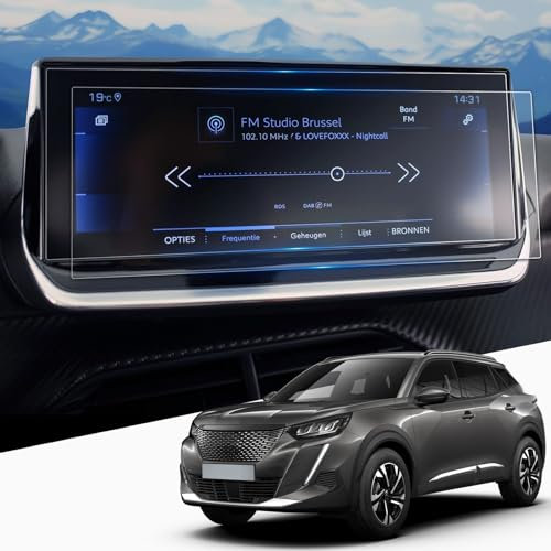 WEIPIN Lot de 2 films de protection d'écran Nano de 10 pour Peugeot e-208 e-2008 2023 2024 2025, film de protection nano pour e-2008 avec anti-traces de doigts