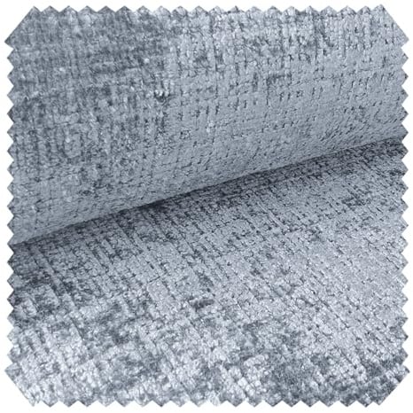 novely® CRETA Glänzender Chenille-Polsterstoff, Robuster Möbelstoff, Schwer Entzündbarer Bezugsstoff, Pflegeleichte Meterware 1lfm | Farbe: 70 Eisblau