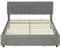 HOMCOM King Size Ottoman Bed Frame with Hydraulic Lifting Storage, Wheeled Drawer, Adjustable Velvet Upholstered Headboard, Wooden Slats Mattress Foundation, No Box Spring Needed, Grey
