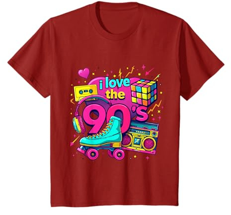 I love 90s Retro 1990er Jahre Thema Outfits 90er Jahre Kostüme T-Shirt