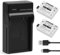 iPrize 2X LP-E8 Batterie 2000mAh et Chargeur pour Canon EOS 600D, 550D, 650D, 700D, Rebel T2i, T3i, T4i, T5i, Kiss X4, X5, X6, LC-E8E Appareil Photo DSLR