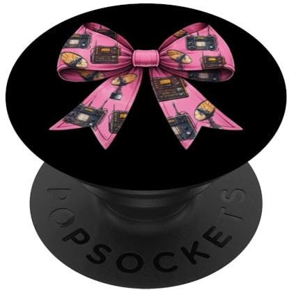 Coquette Bow Ham Radio Pattern Operator Amateur Radio Mama PopSockets Klebender PopGrip