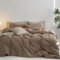 Sedefen Bettwäsche Set 135x200cm Baumwolle Braun Einfarbig Premium Renforce Uni Einzelbett Bettbezug und 1 Kissenbezug 80x80cm mit Reißverschluss